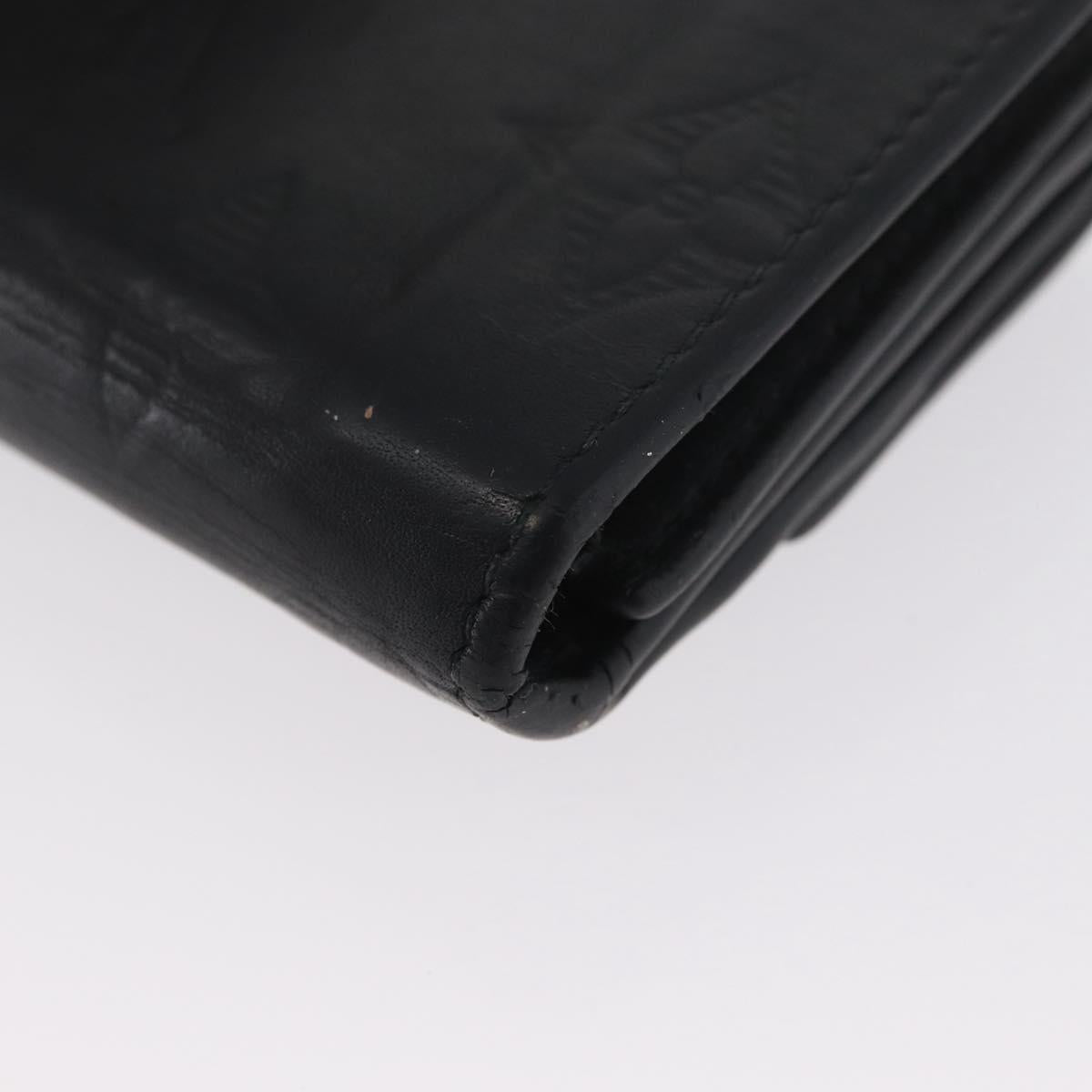 LOUIS VUITTON Monogram Shadow Discovery Compact Wallet Black M67631 Auth BA11519