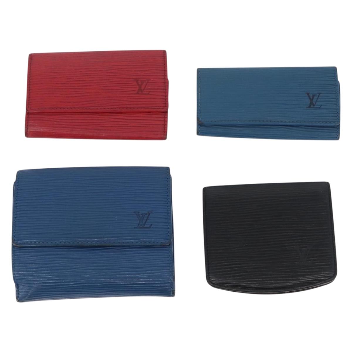 LOUIS VUITTON Monogram Epi LV Cup Leather 7 Set Blue Black Red LV Auth BA11526