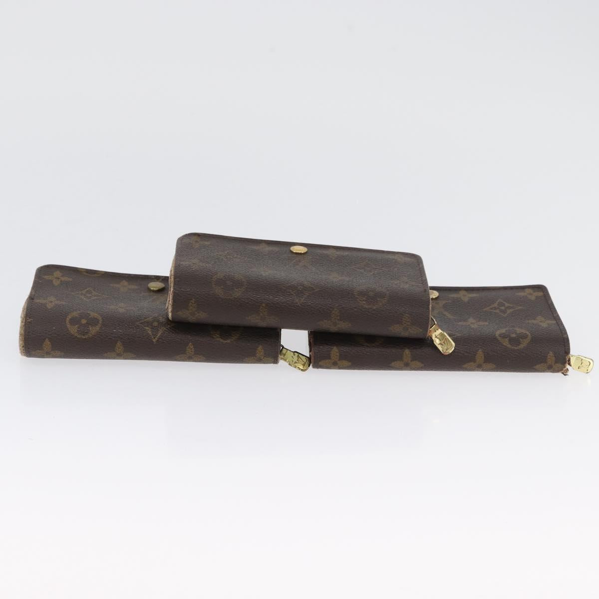 LOUIS VUITTON Monogram Damier Ebene Wallet 6 Set LV Auth BA11528