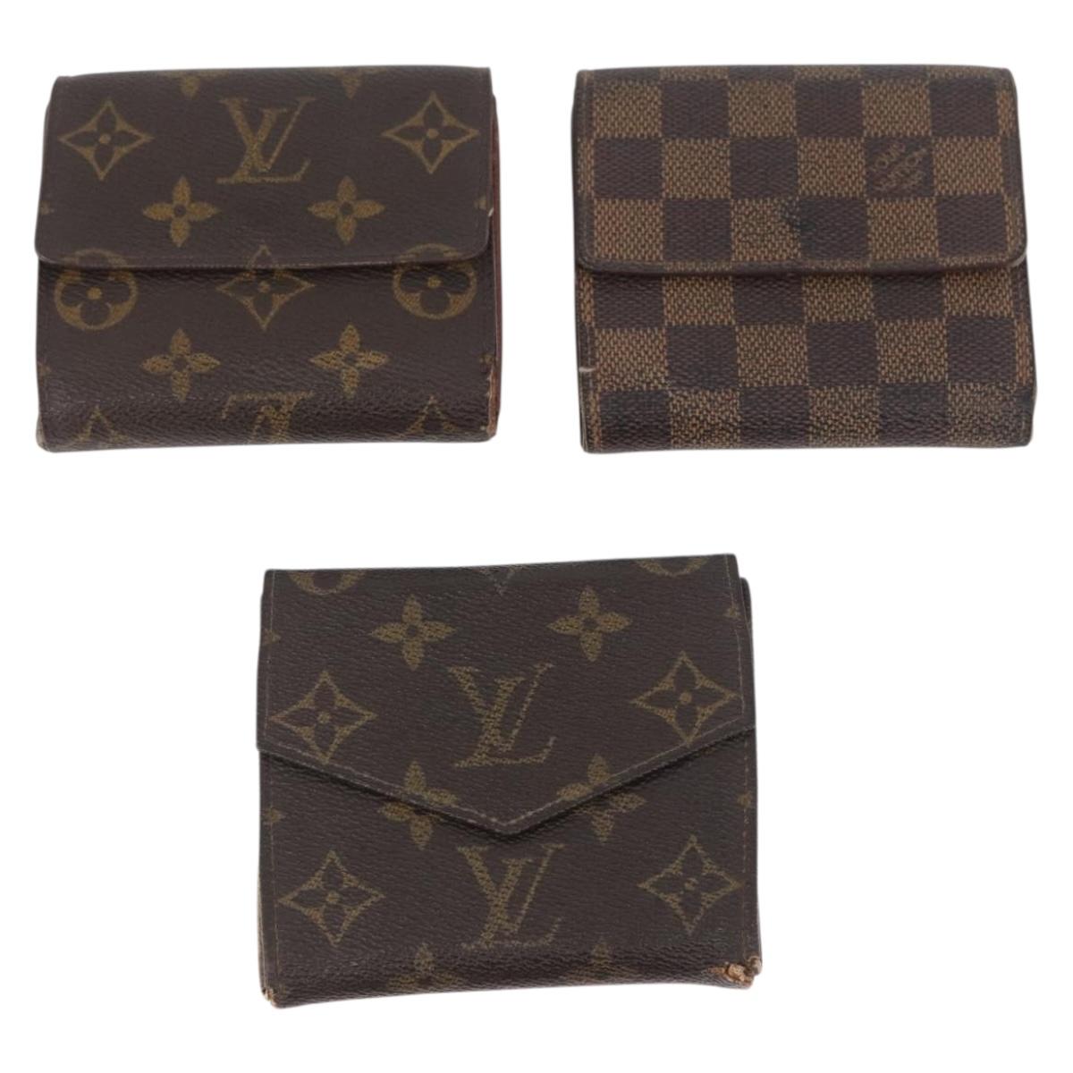 LOUIS VUITTON Monogram Damier Ebene Wallet 6 Set LV Auth BA11528