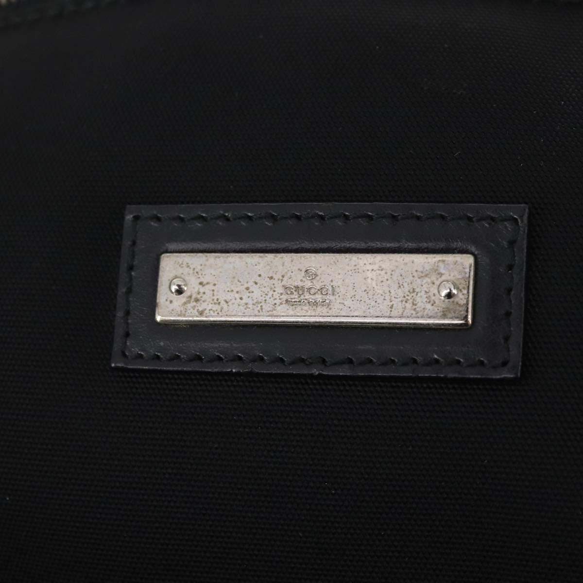 GUCCI Shoulder Bag Canvas Black Silver Auth BA11545