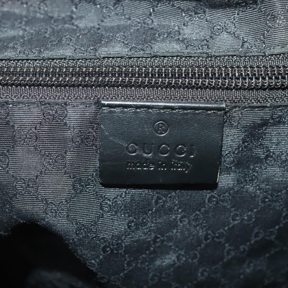 GUCCI Shoulder Bag Canvas Black Silver Auth BA11545