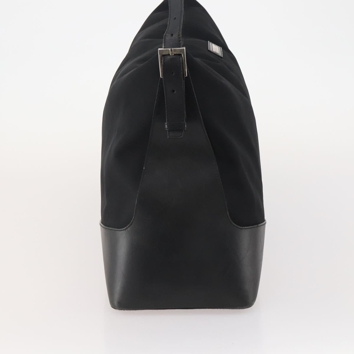 GUCCI Shoulder Bag Canvas Black Silver Auth BA11545