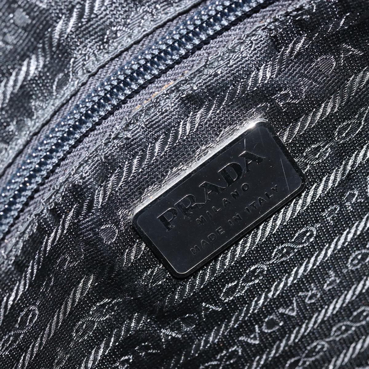 PRADA Hand Bag Nylon Gray Silver Auth BA11546