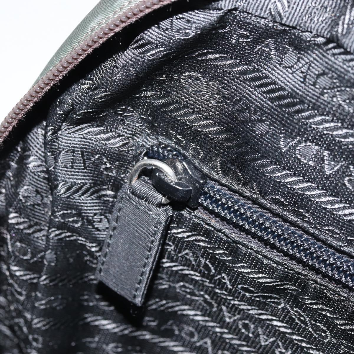 PRADA Hand Bag Nylon Gray Silver Auth BA11546