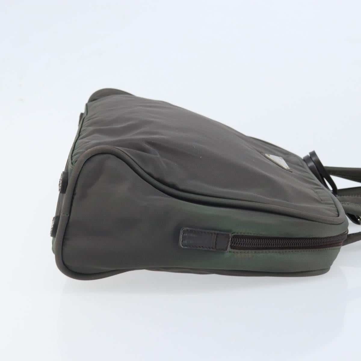 PRADA Hand Bag Nylon Gray Silver Auth BA11546