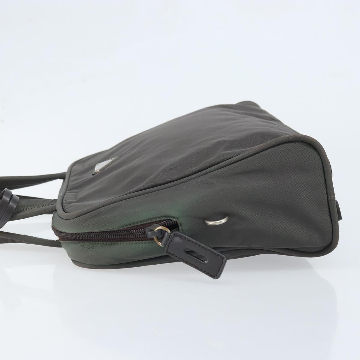 PRADA Hand Bag Nylon Gray Silver Auth BA11546