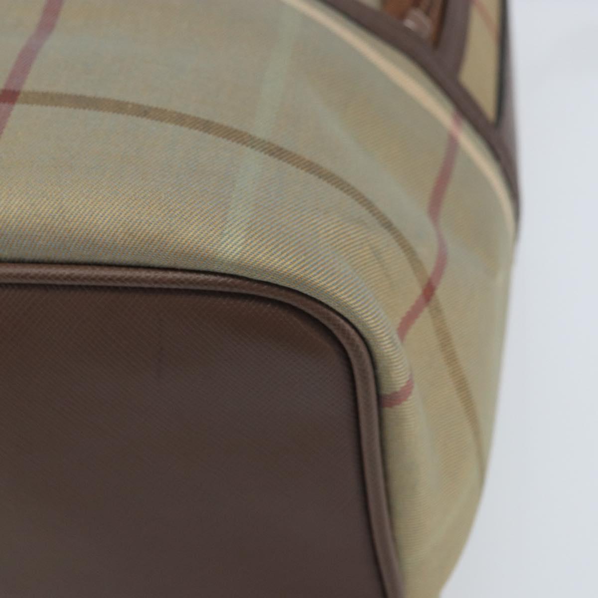 Burberrys Nova Check Shoulder Bag Canvas Brown Gold Auth BA11547