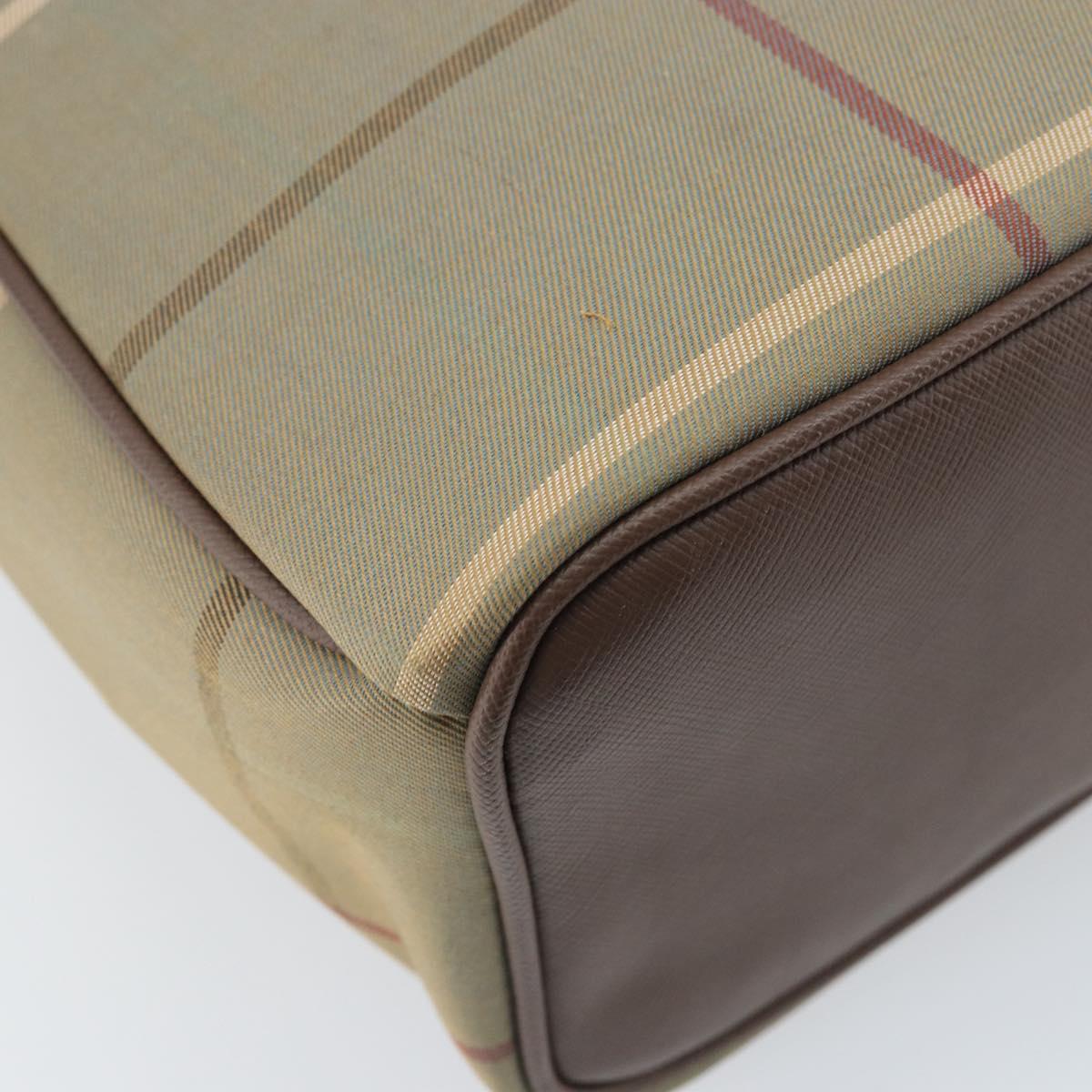 Burberrys Nova Check Shoulder Bag Canvas Brown Gold Auth BA11547