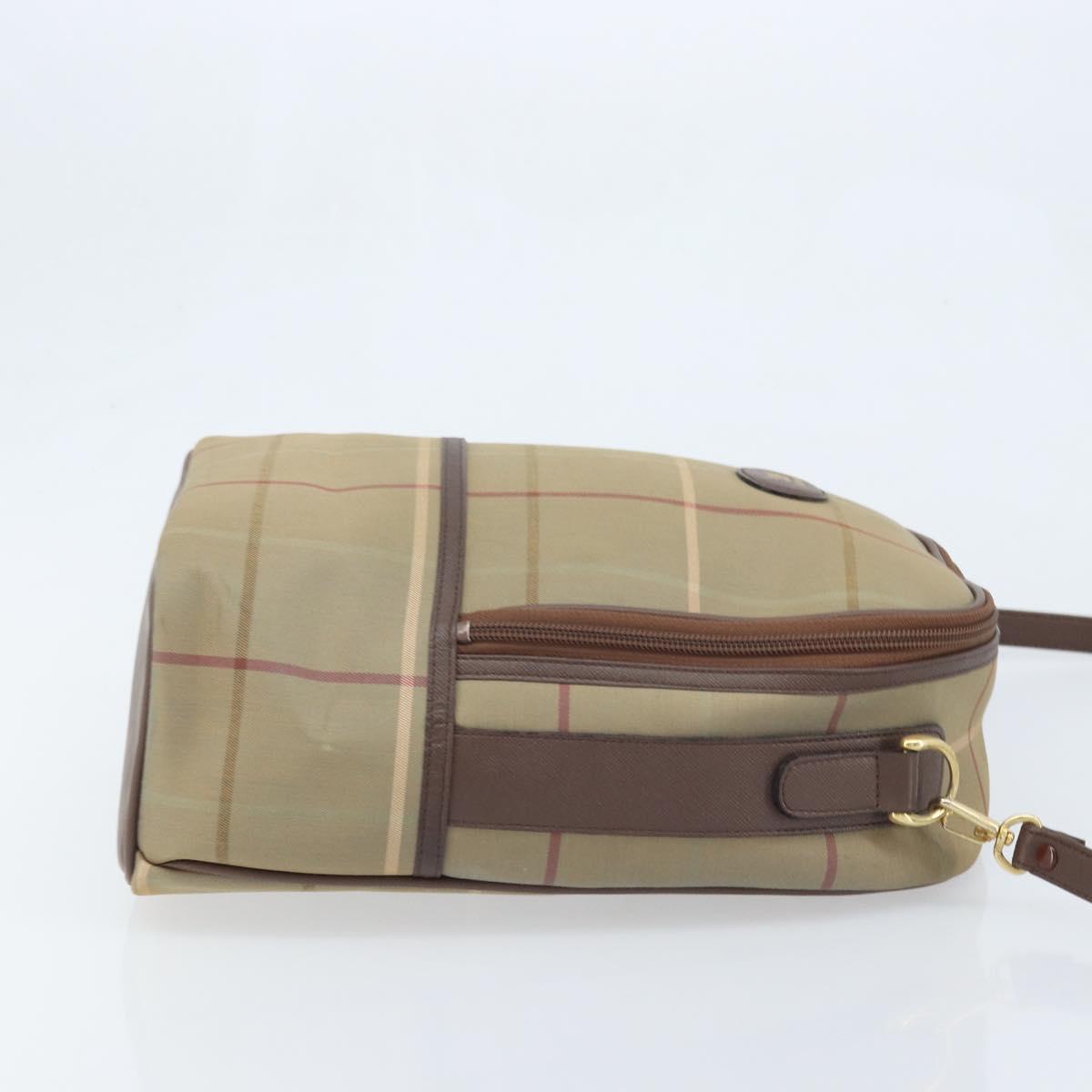 Burberrys Nova Check Shoulder Bag Canvas Brown Gold Auth BA11547