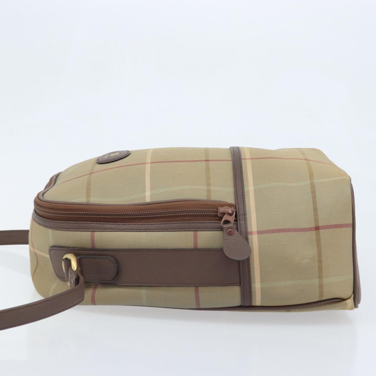 Burberrys Nova Check Shoulder Bag Canvas Brown Gold Auth BA11547