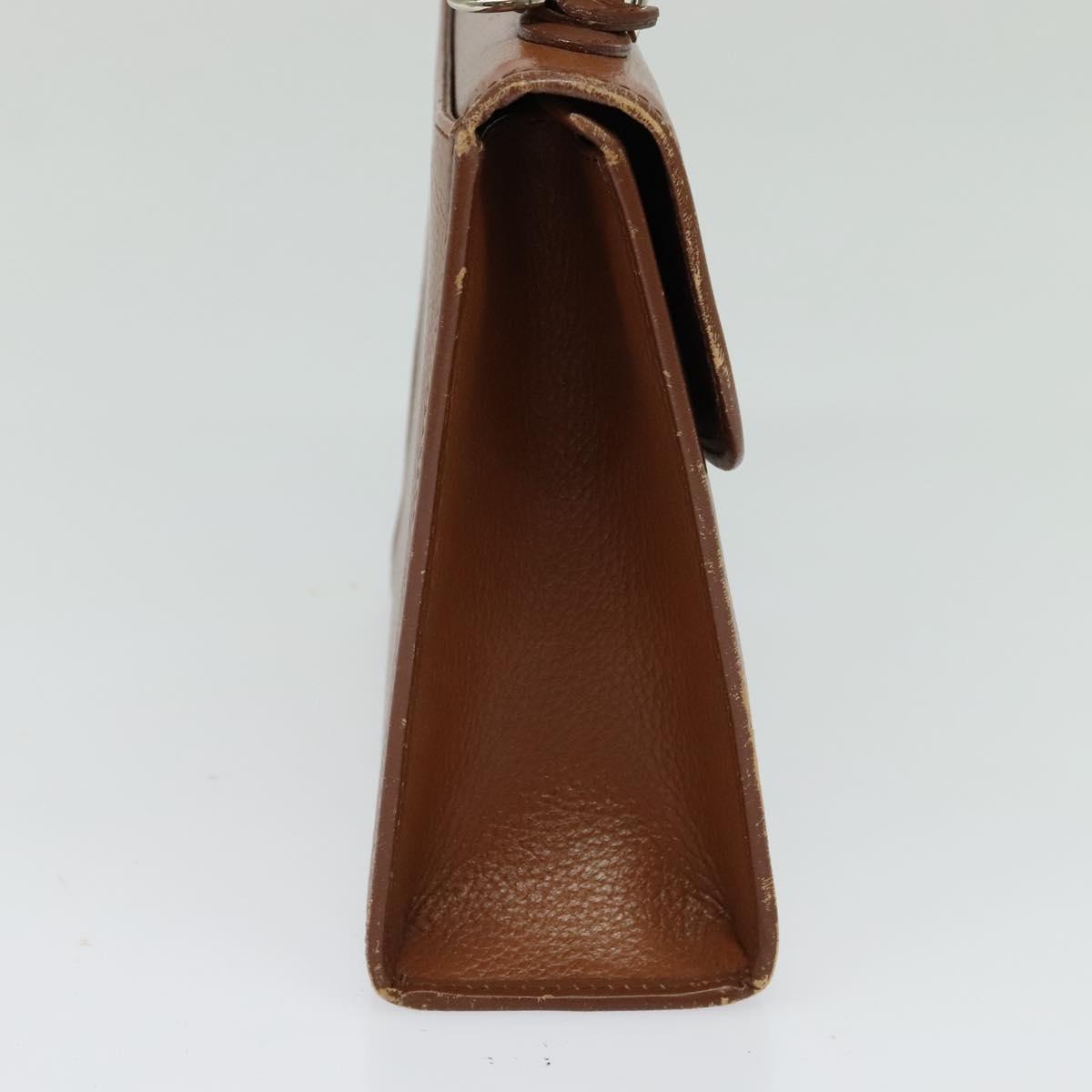 Burberrys Hand Bag Leather 2way Brown Auth BA1155