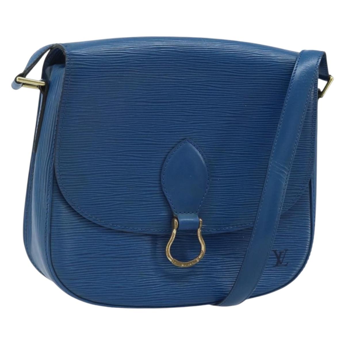 LOUIS VUITTON Epi Saint Cloud GM Shoulder Bag Toledo Blue M52195 LV Auth BA11551