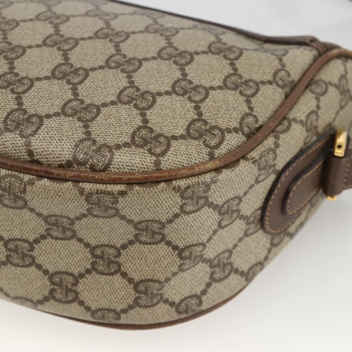 GUCCI GG Supreme Web Sherry Line Bag PVC Beige Gold 001 115 0918 Auth BA11553