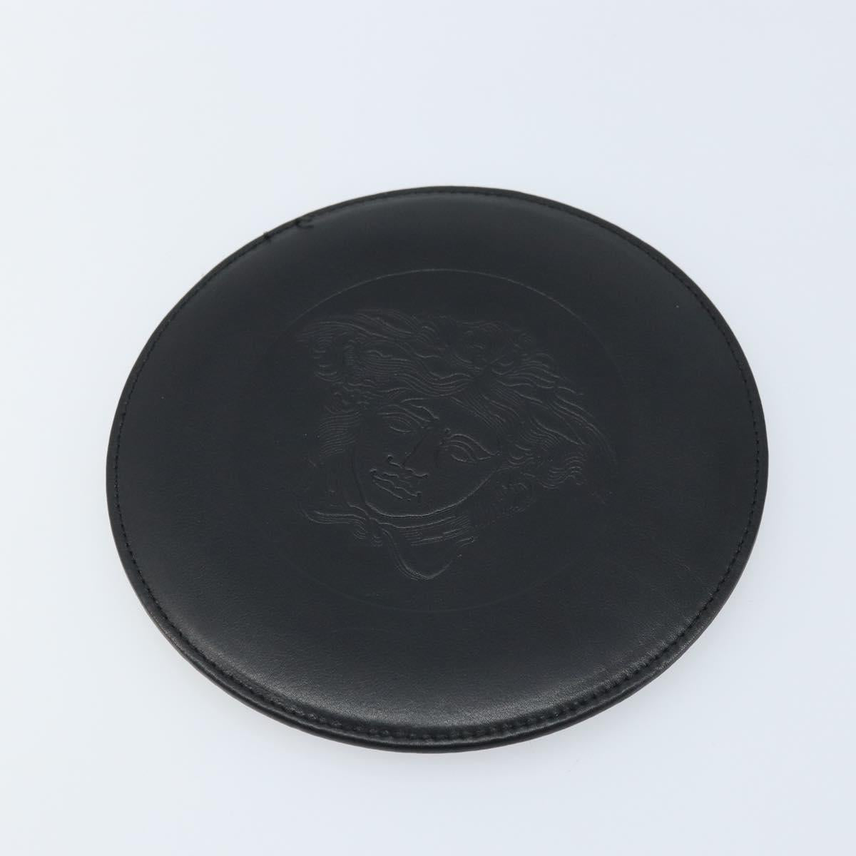 Gianni Versace Accessory Case Leather Black Auth BA11560A