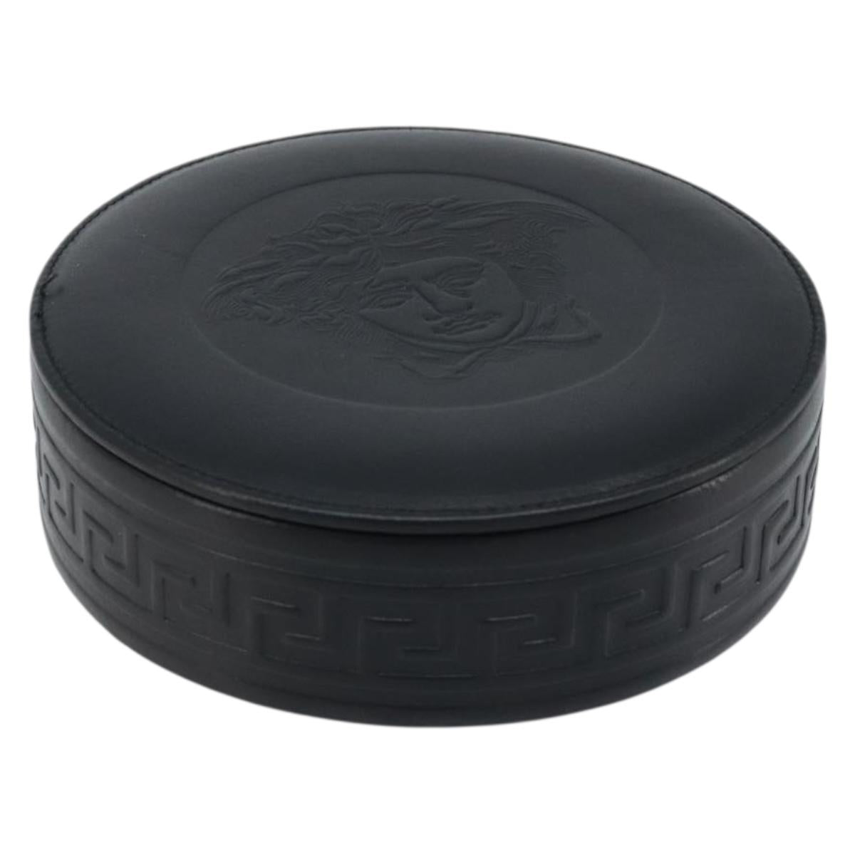 Gianni Versace Accessory Case Leather Black Auth BA11560A