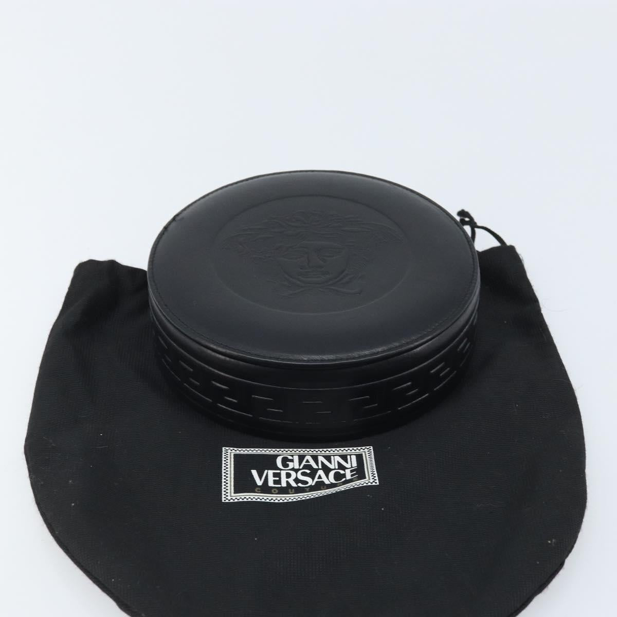 Gianni Versace Accessory Case Leather Black Auth BA11560A