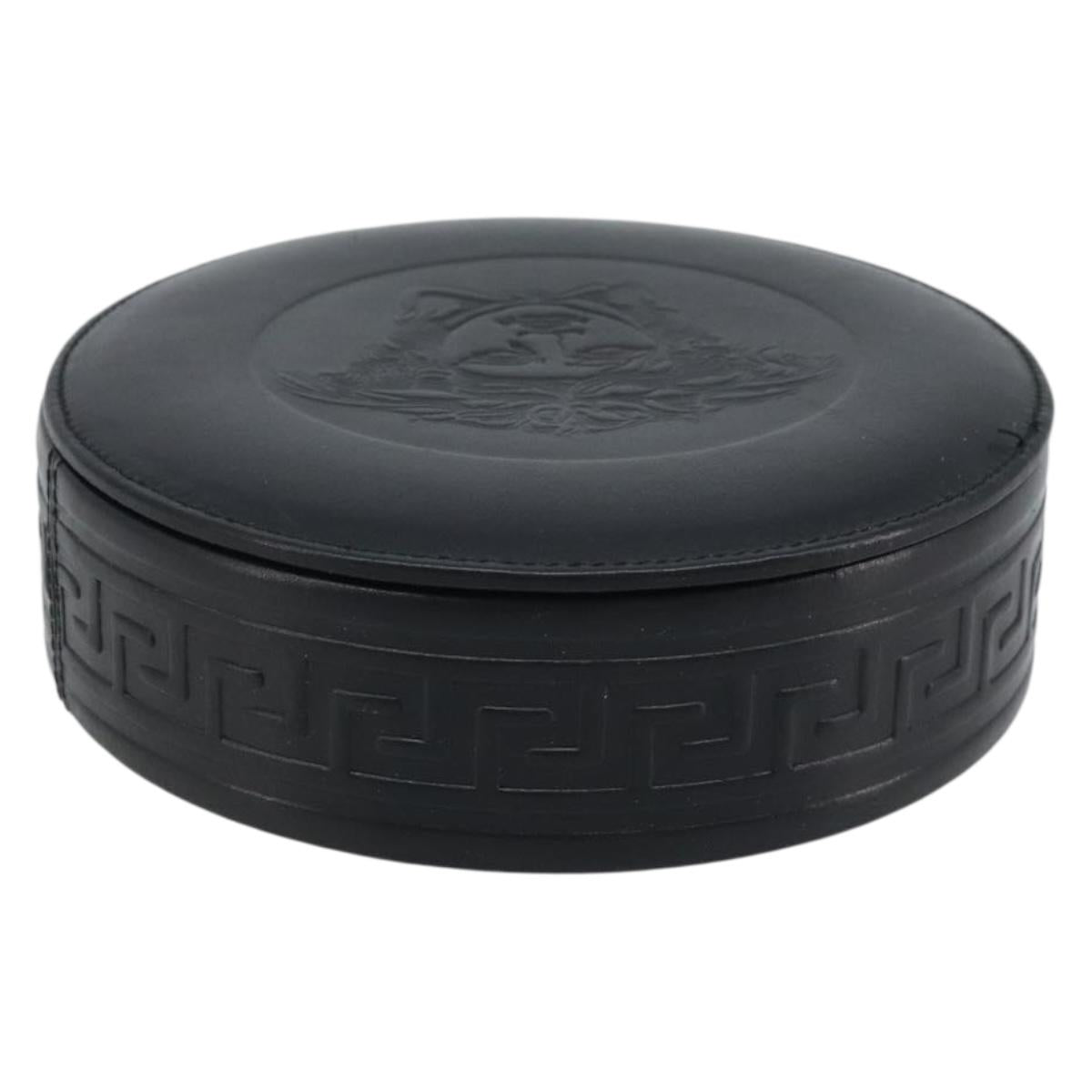 Gianni Versace Accessory Case Leather Black Auth BA11560A