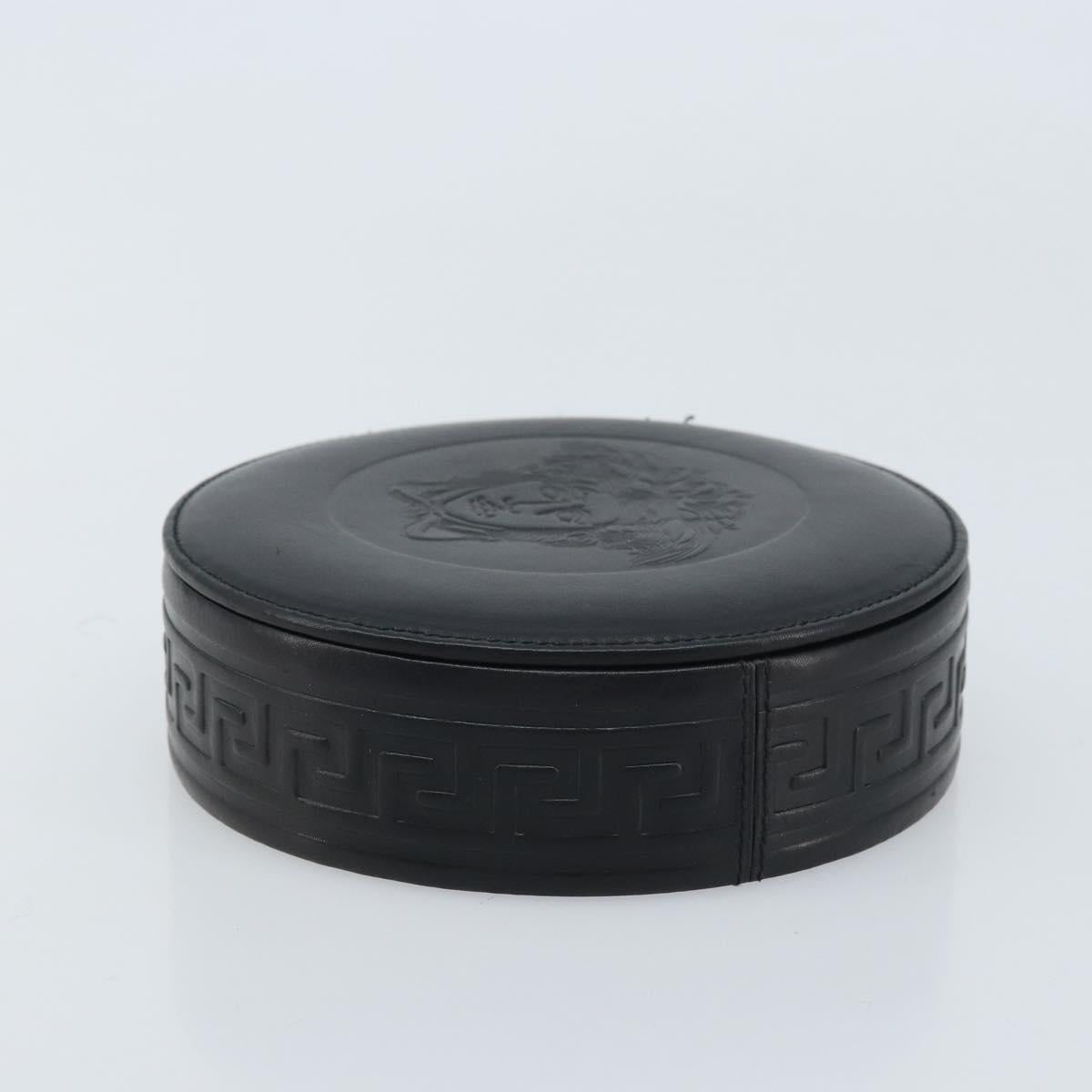 Gianni Versace Accessory Case Leather Black Auth BA11560A
