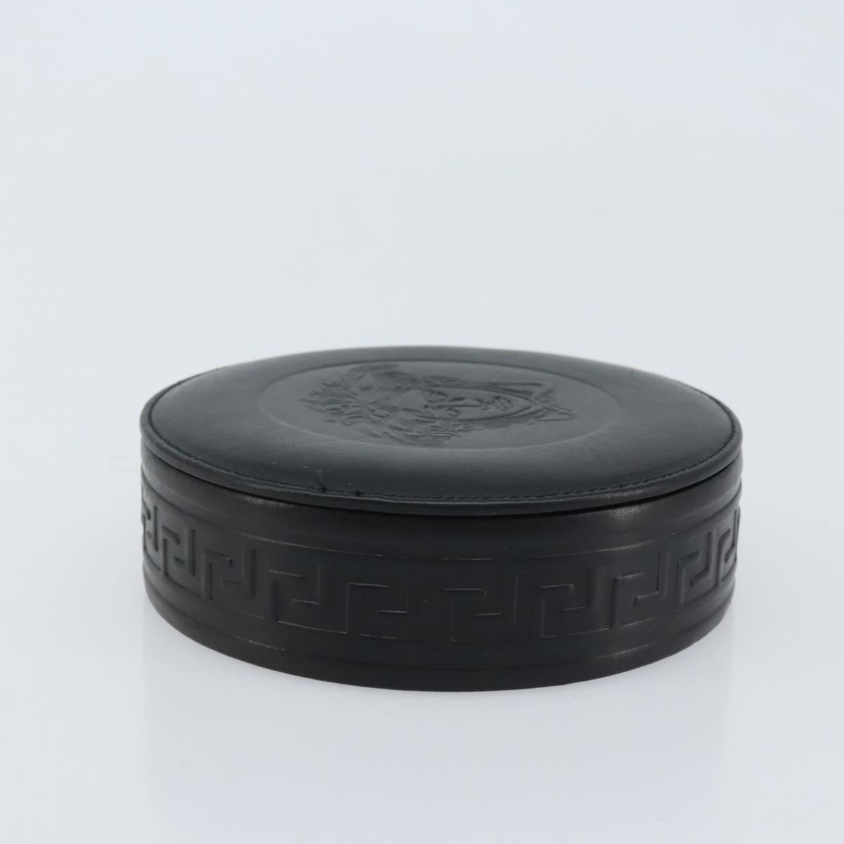 Gianni Versace Accessory Case Leather Black Auth BA11560A