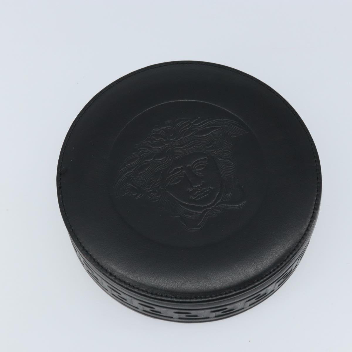 Gianni Versace Accessory Case Leather Black Auth BA11560A