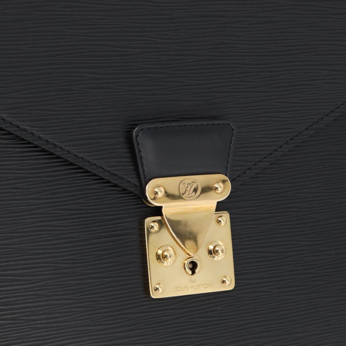 LOUIS VUITTON Epi Serviette Conseiller Business Bag Black M54422 LV Auth BA11563