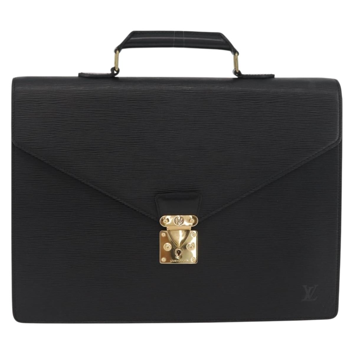LOUIS VUITTON Epi Serviette Conseiller Business Bag Black M54422 LV Auth BA11563