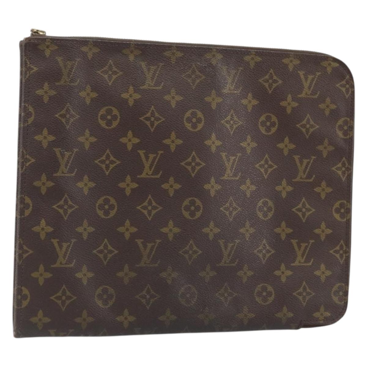 LOUIS VUITTON Monogram Posh Documents Clutch Bag M53456 LV Auth BA11566