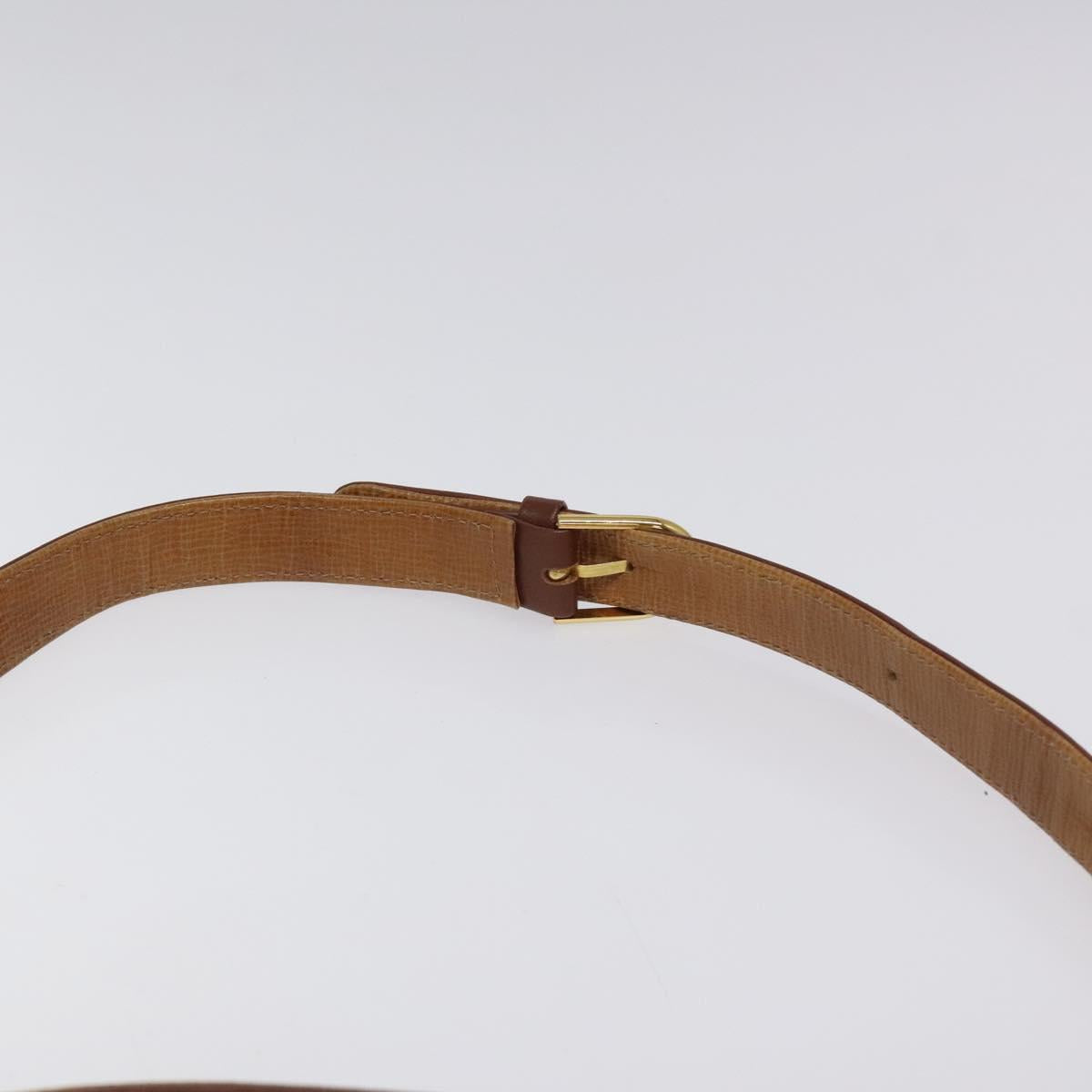 GIVENCHY Shoulder Bag Leather Brown Gold Auth BA1157