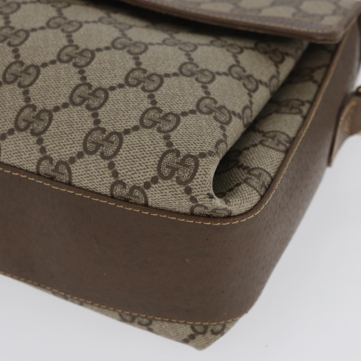 GUCCI GG Supreme Web Sherry Line Bag PVC Beige Gold 904 02 084 Auth BA11571
