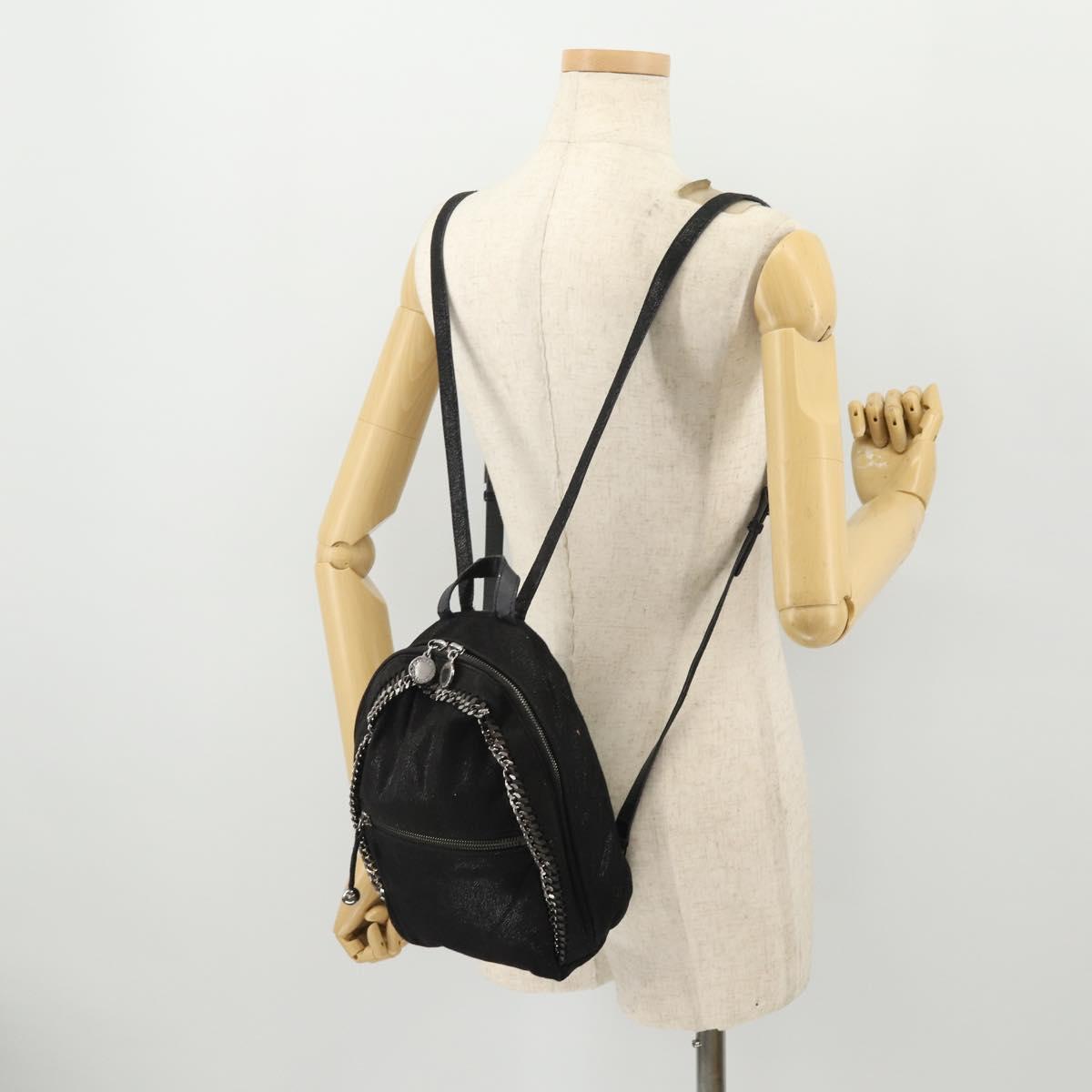 Stella MacCartney Falabella Backpack Suede Black Silver Auth BA11573