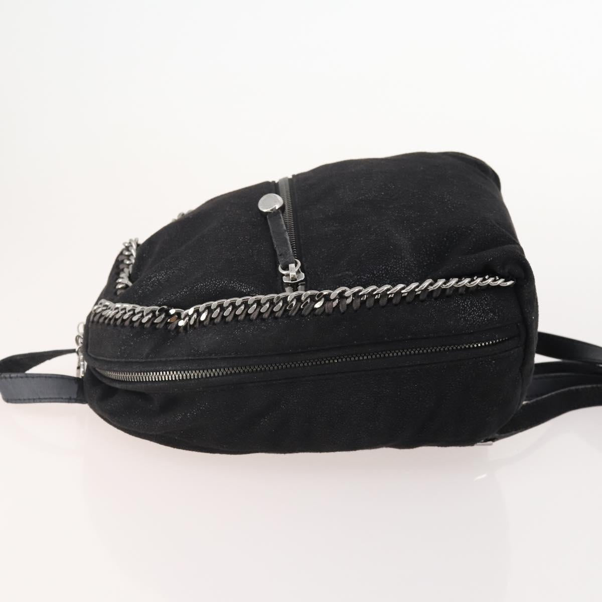 Stella MacCartney Falabella Backpack Suede Black Silver Auth BA11573