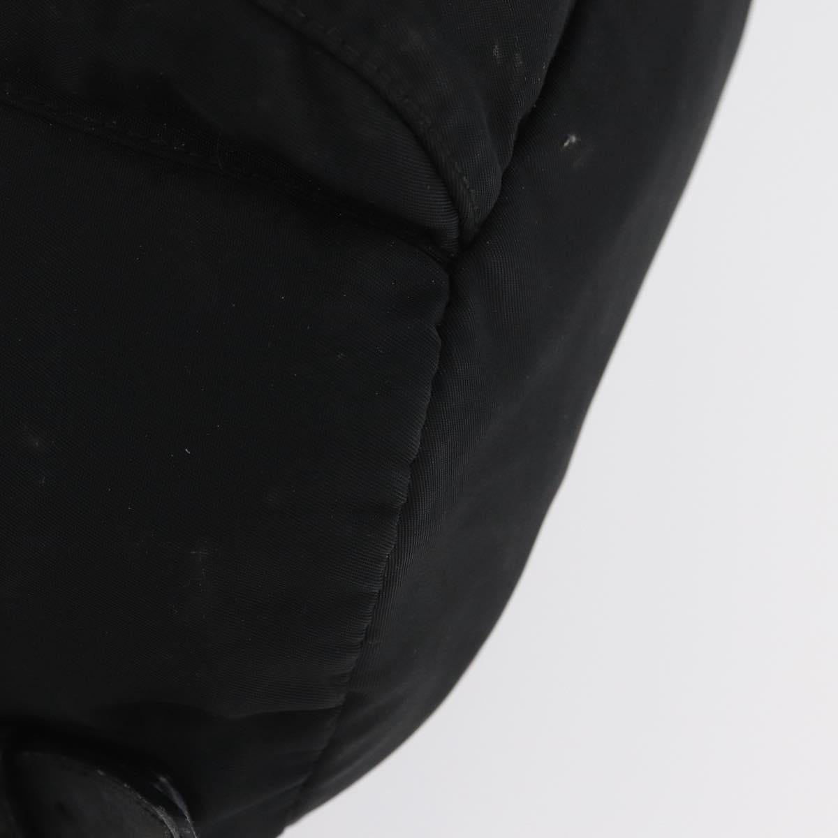 PRADA Backpack Nylon Black Silver Auth BA11574
