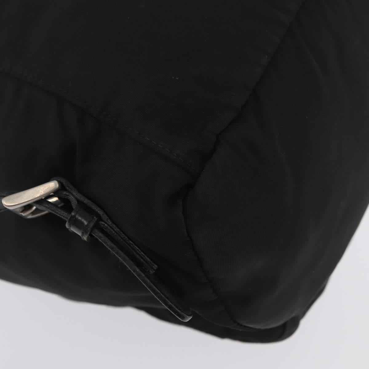 PRADA Backpack Nylon Black Silver Auth BA11574