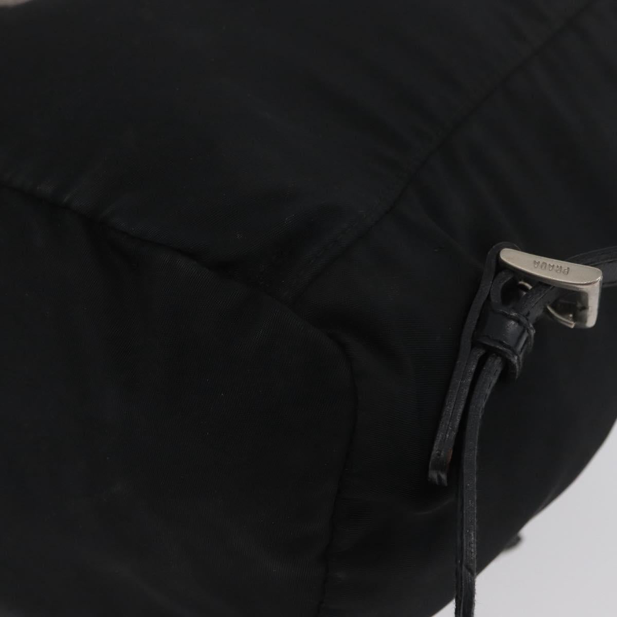 PRADA Backpack Nylon Black Silver Auth BA11574