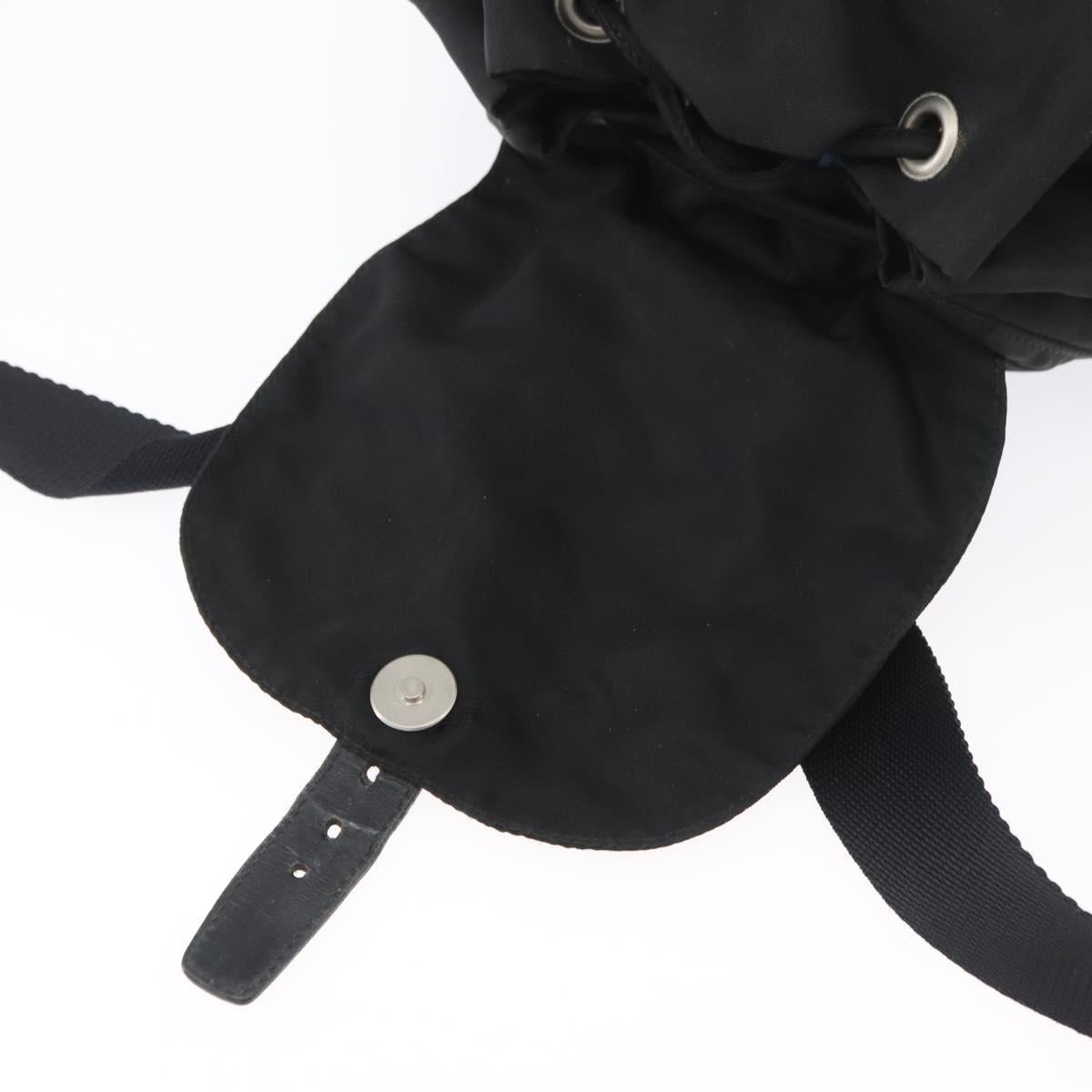 PRADA Backpack Nylon Black Silver Auth BA11574