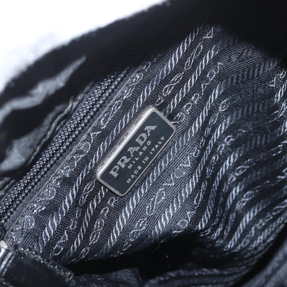 PRADA Backpack Nylon Black Silver Auth BA11574