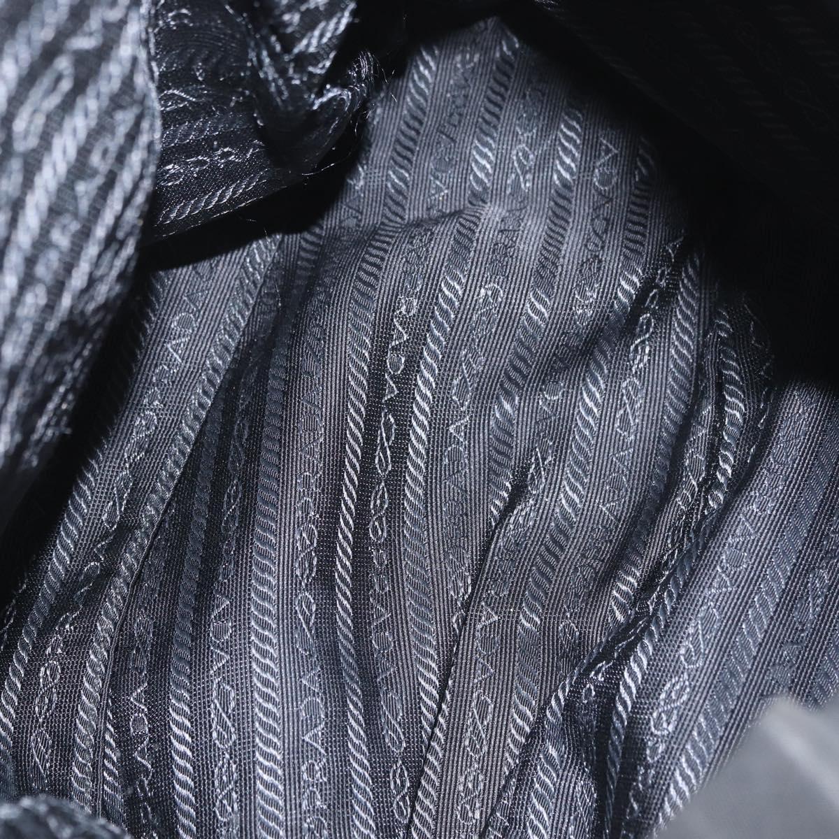 PRADA Backpack Nylon Black Silver Auth BA11574