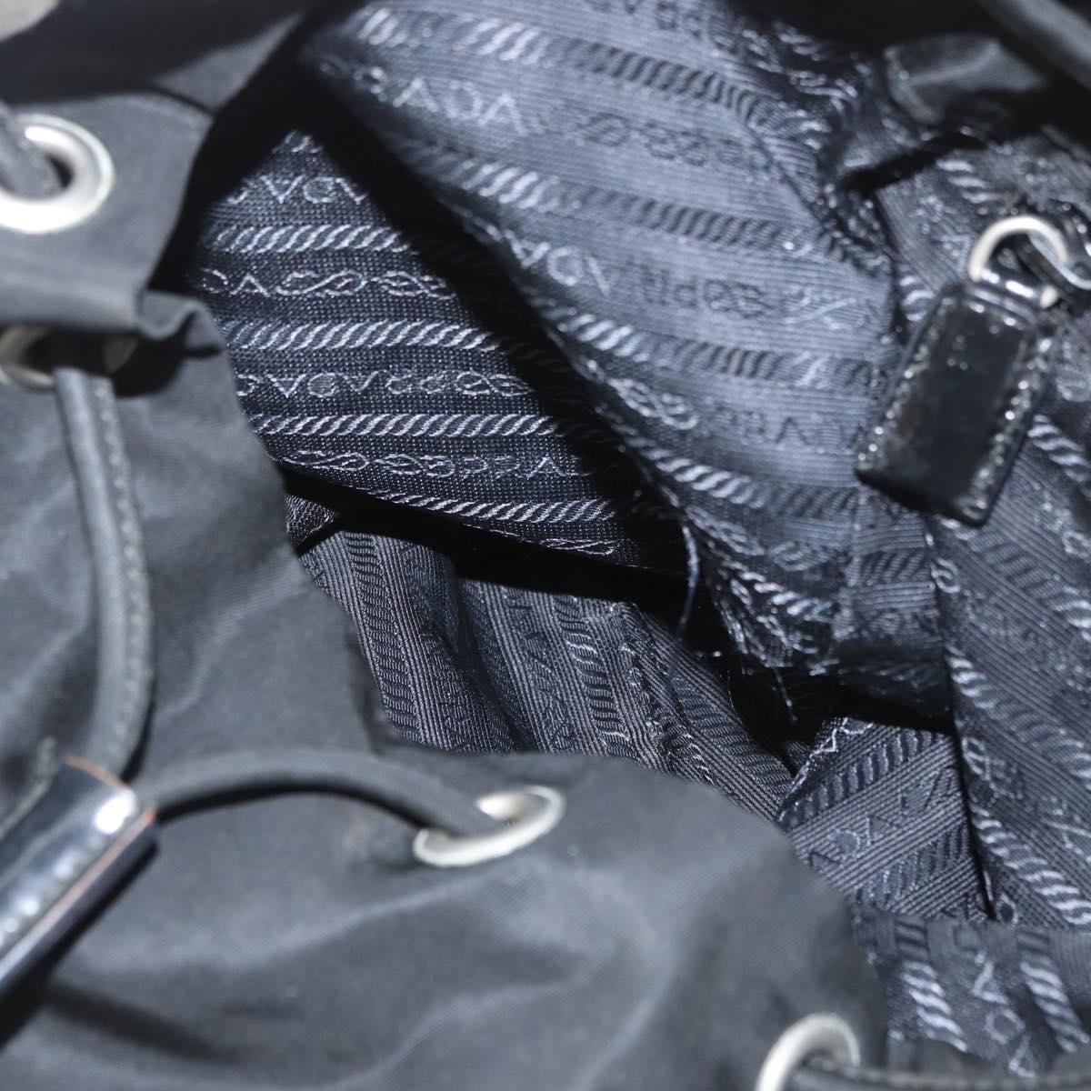 PRADA Backpack Nylon Black Silver Auth BA11574