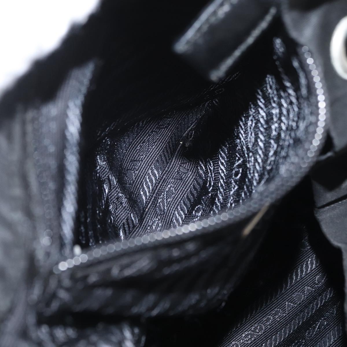PRADA Backpack Nylon Black Silver Auth BA11574