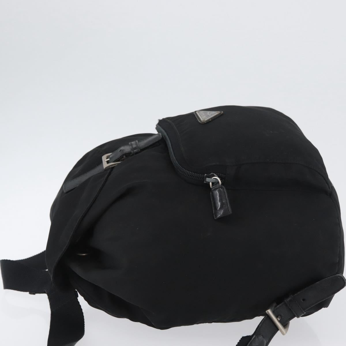 PRADA Backpack Nylon Black Silver Auth BA11574