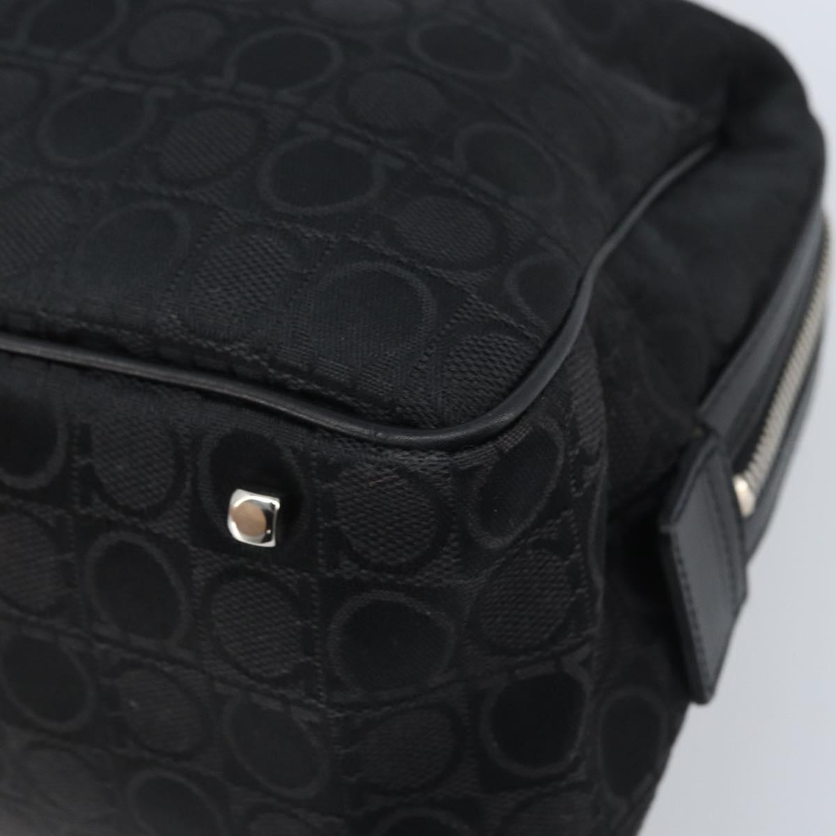 Salvatore Ferragamo Hand Bag Canvas Black Silver Auth BA11576