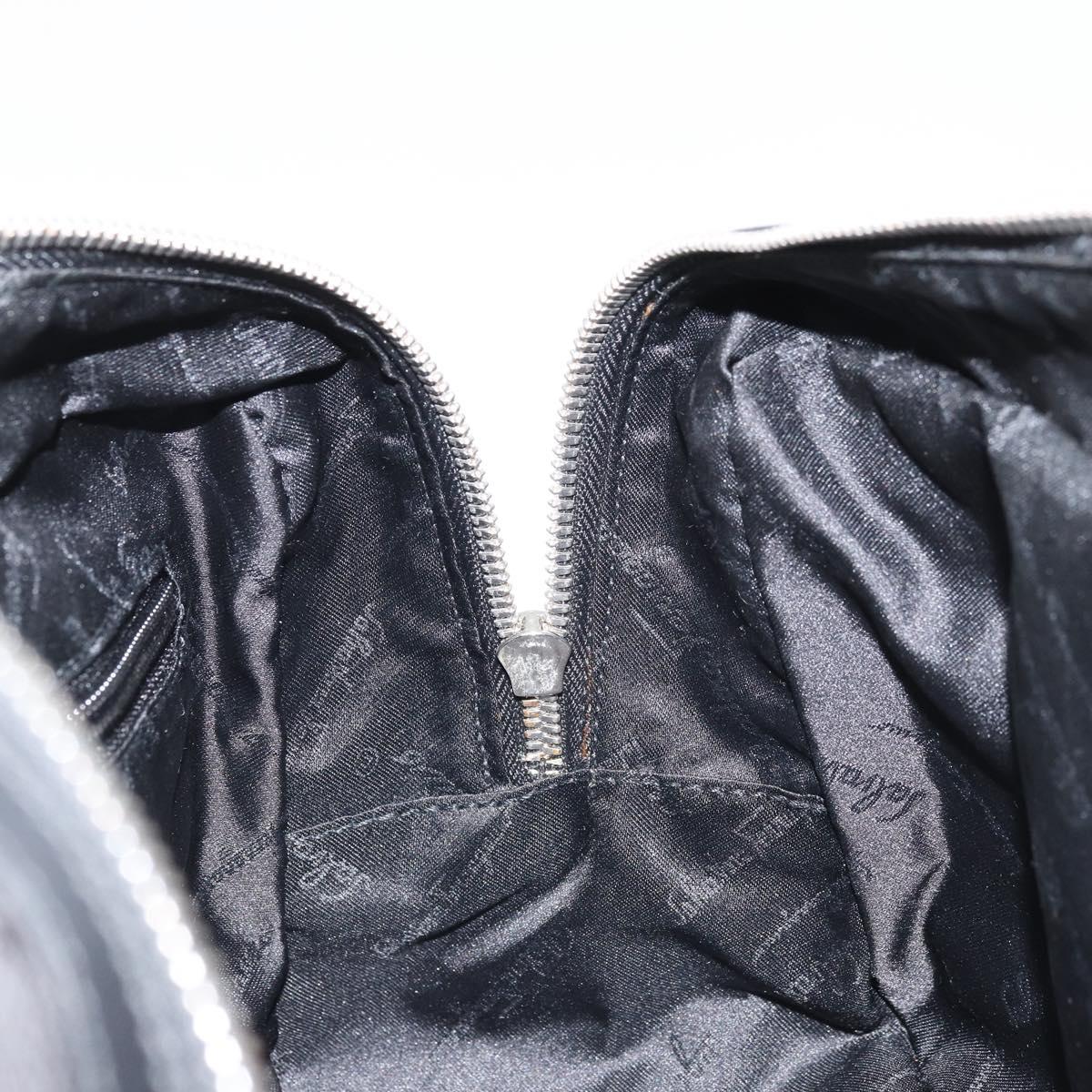 Salvatore Ferragamo Hand Bag Canvas Black Silver Auth BA11576