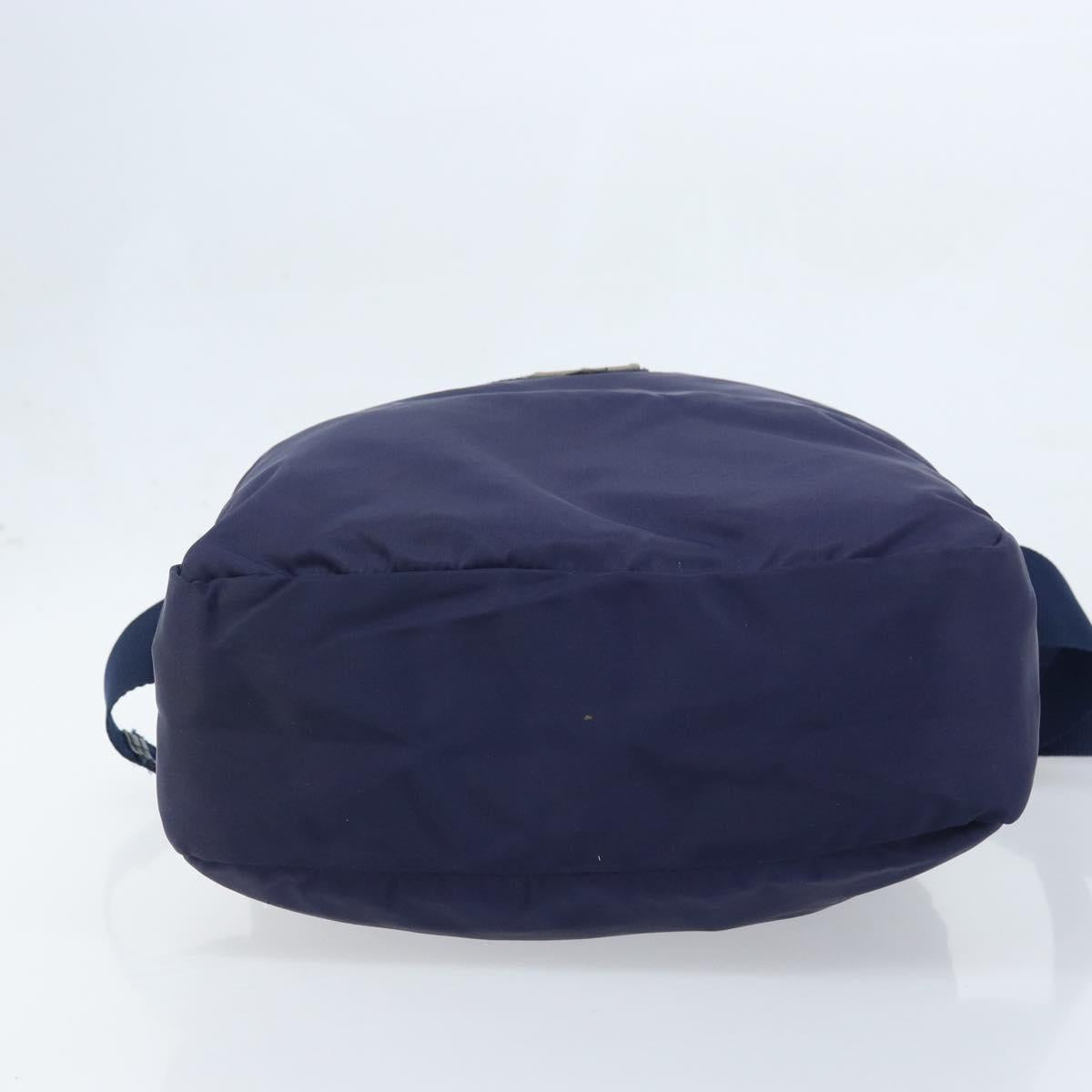PRADA Shoulder Bag Nylon Navy Silver Auth BA11578