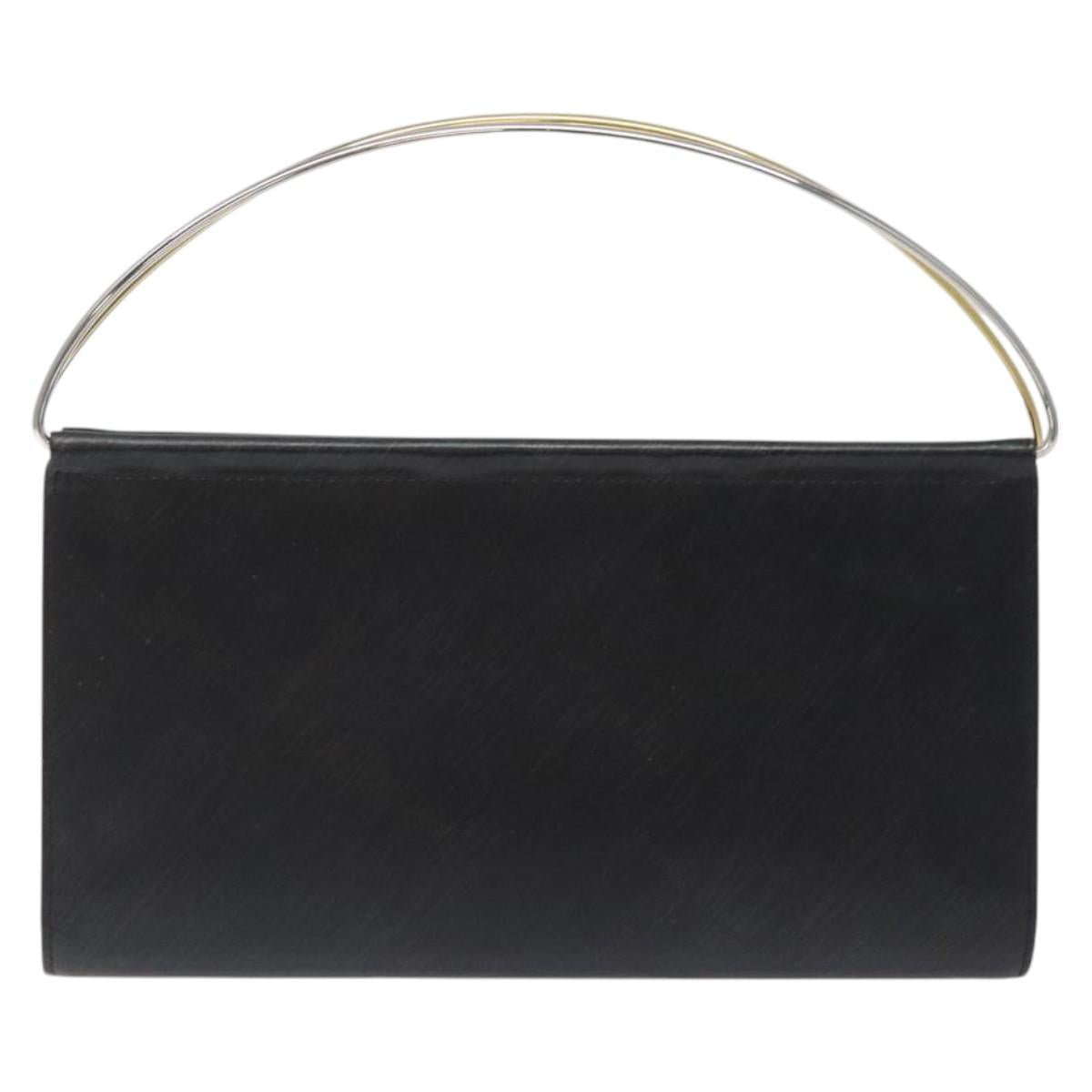 CARTIER Hand Long Wallet Leather Black Auth BA1158