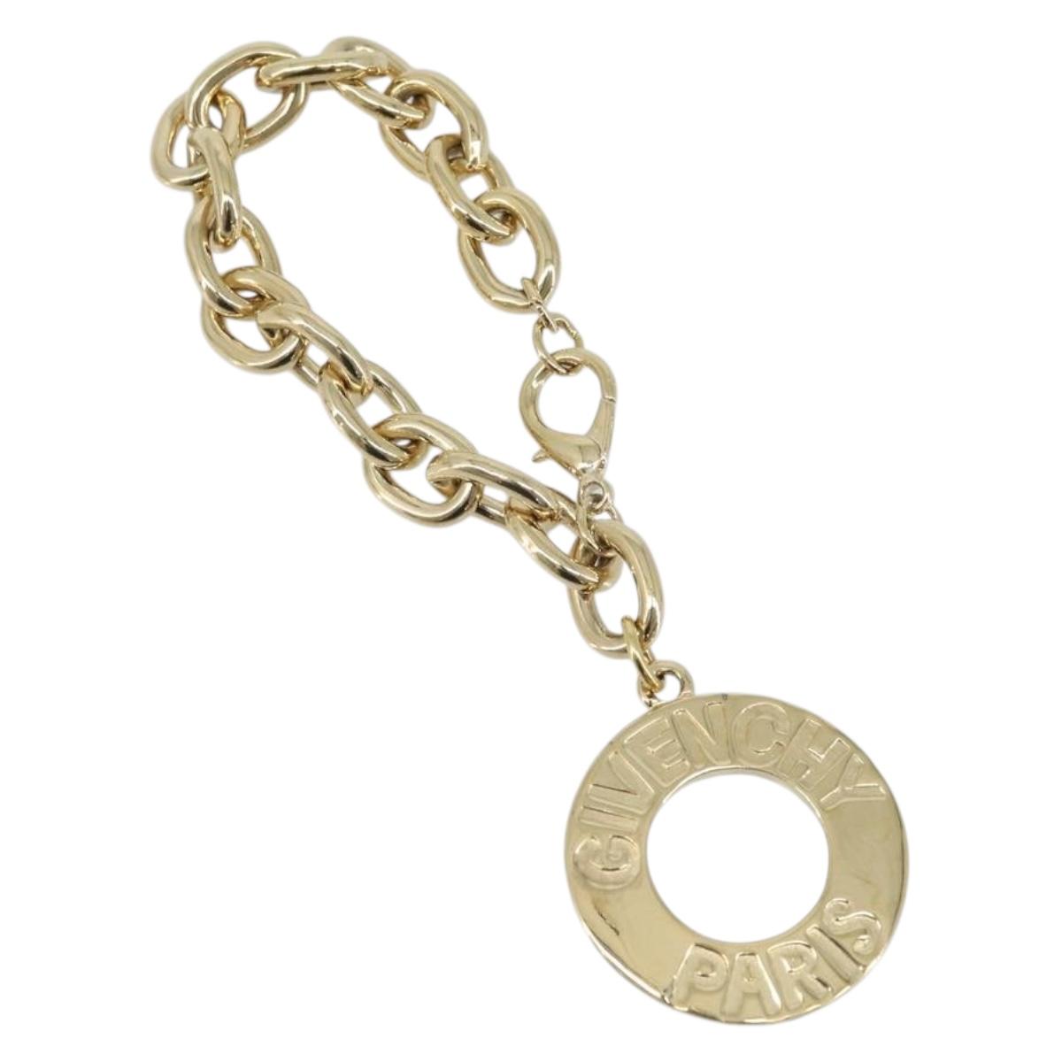 GIVENCHY Key Holder metal Gold Tone Auth BA11586