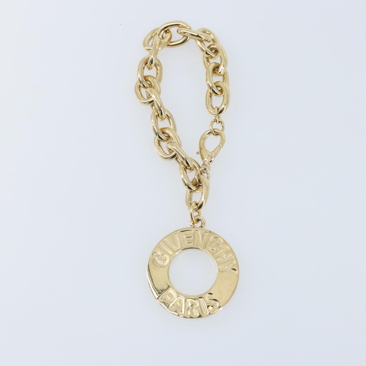 GIVENCHY Key Holder metal Gold Tone Auth BA11586