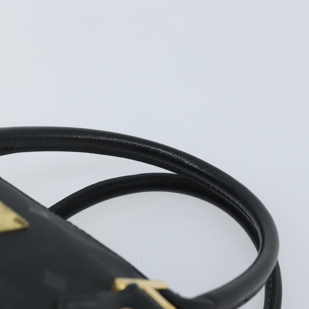 MCM Logogram Vicetos Hand Bag PVC Black Gold Auth BA11589