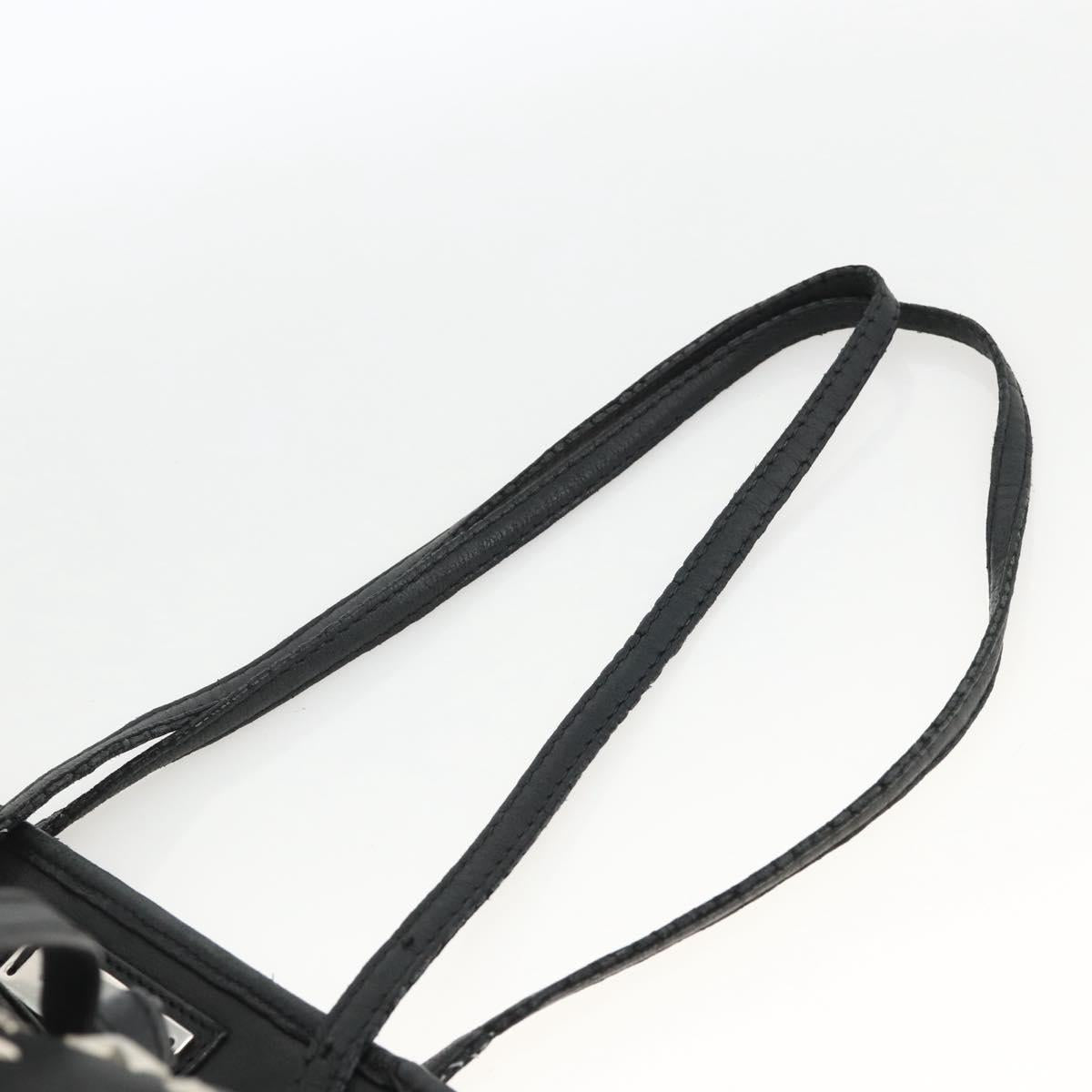 Jimmy Choo Tote Bag Leather Black Silver Auth BA11590