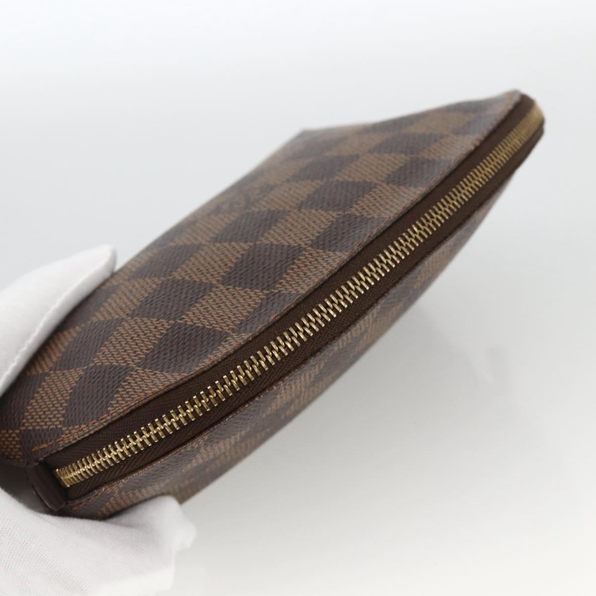 LOUIS VUITTON Damier Ebene Pochette Cosmetic PM Pouch N47516 LV Auth BA11593